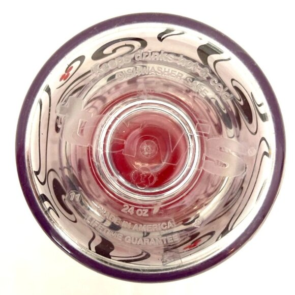 Tervis Tumbler & Red Lid. Black Swirl Red Berry Swirlwind 24 oz - Picture 4 of 5